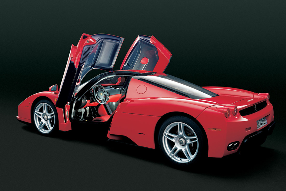 The Ferrari Enzo on a black background