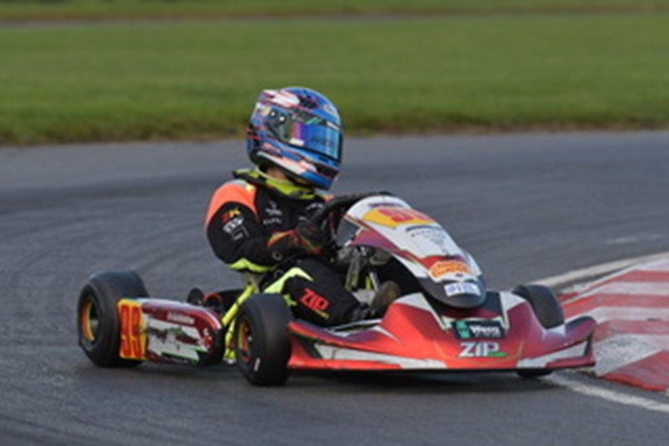 Honda Cadet kart racer Ethan Griffiths with PaddlUp sponsorship 