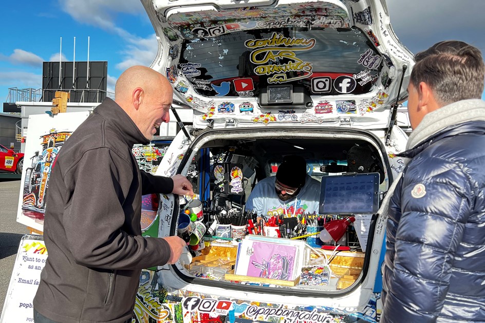 PaddlUp CEO Tim Mayneord with the PopBangColour van