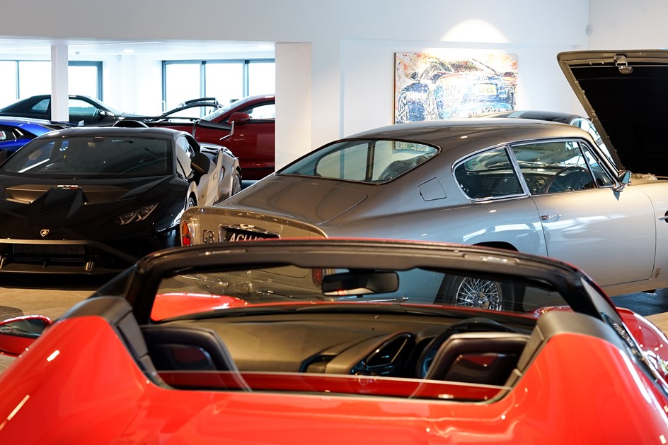 The PaddlUp showroom housing Lamborghini, Aston Martin and Ferrari