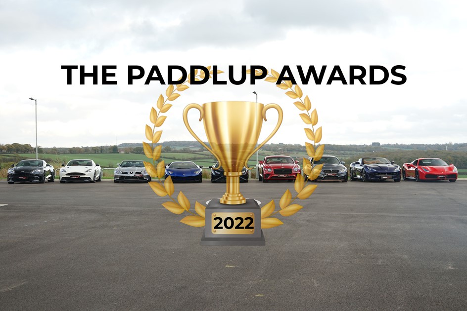 The PaddlUp Awards ceremony 2022 with a line-up of used sports cars and supercars
