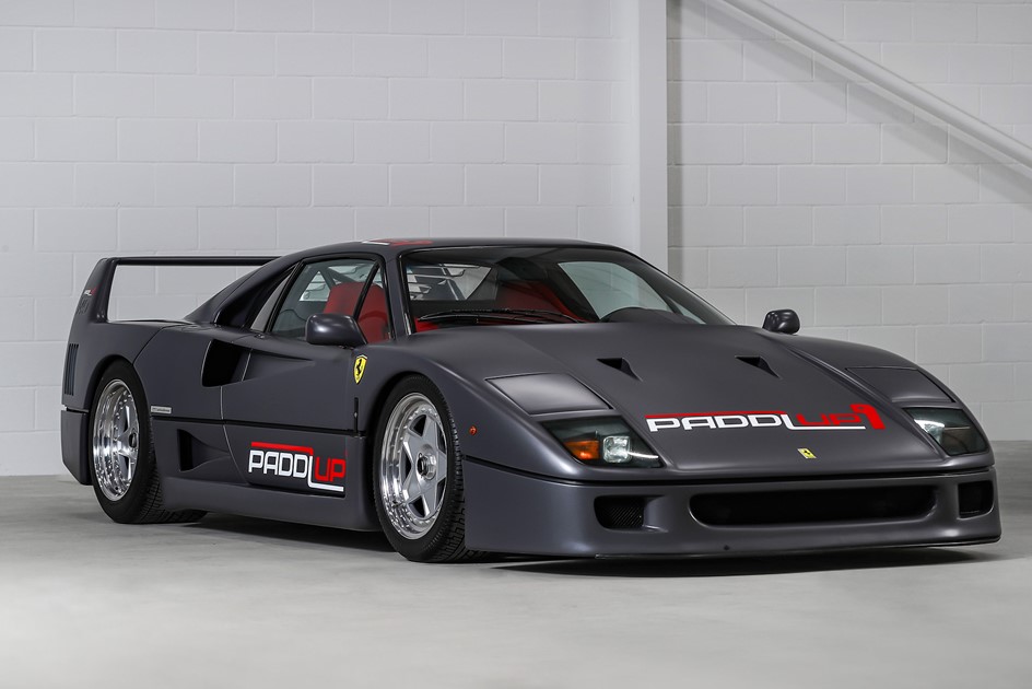 The grey PaddlUp Ferrari F40 wrapped by Yiannimize worth over £1million