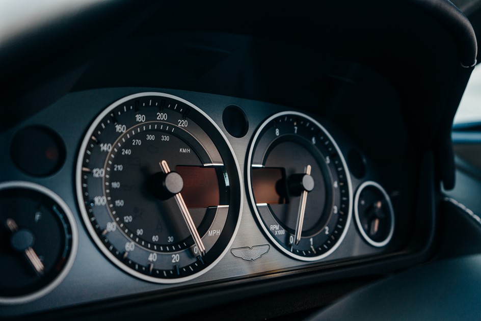 Dials on the Aston Martin V12 Vantage