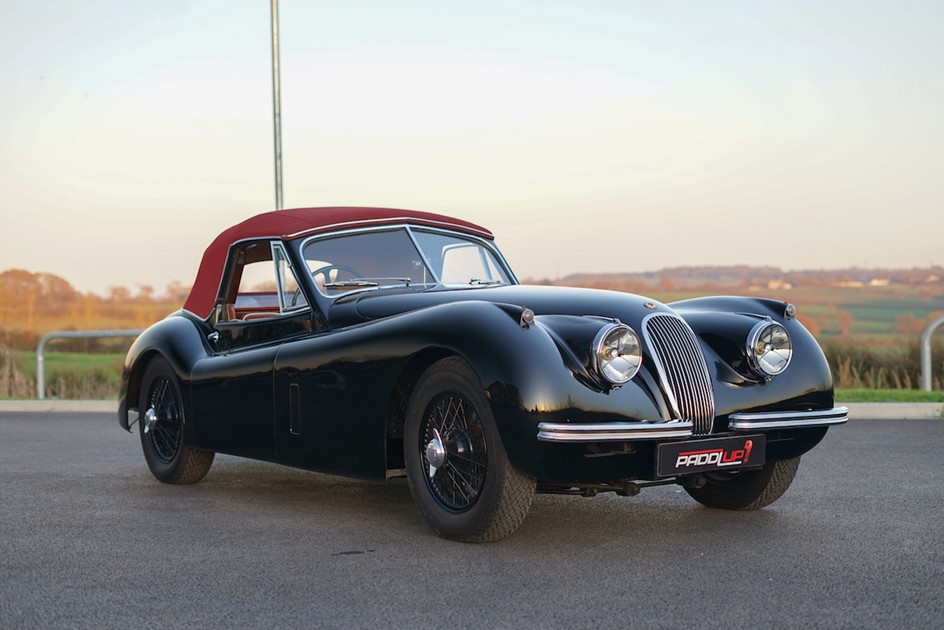 A classic sports car: the Jaguar XK120 Drophead Coupe now for sale at PaddlUp