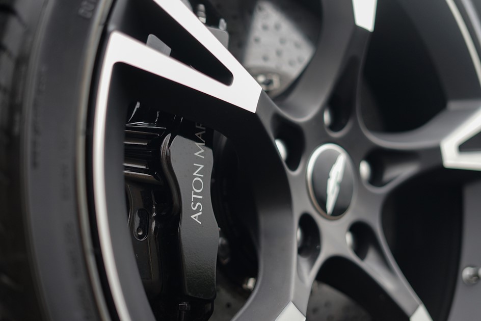 Black five-spoke Aston Martin wheels