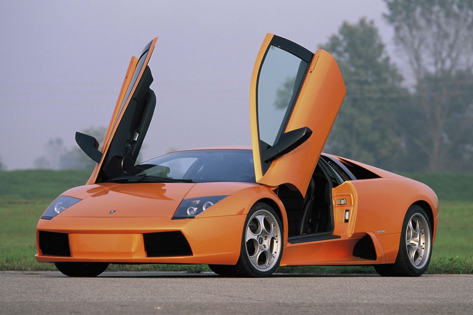 An orange Lamborghini Murcielago
